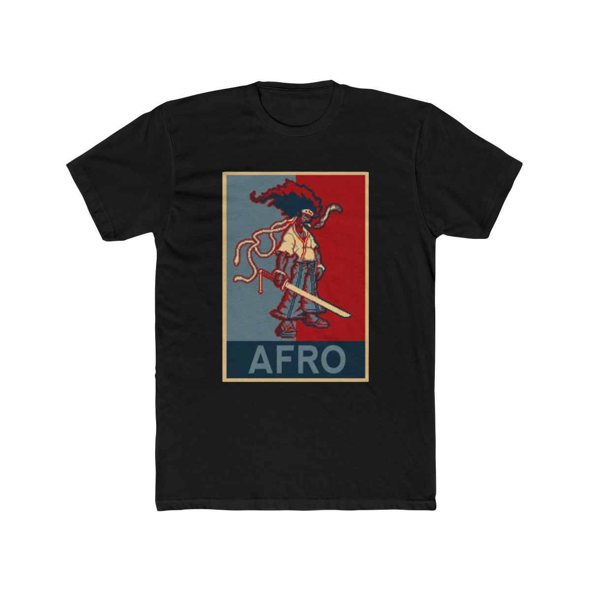 T Shirt - Grey - Propaganda - Pixel Art - Afro Samurai - Afro - Propaganda World - Official T-Shirts merchandise